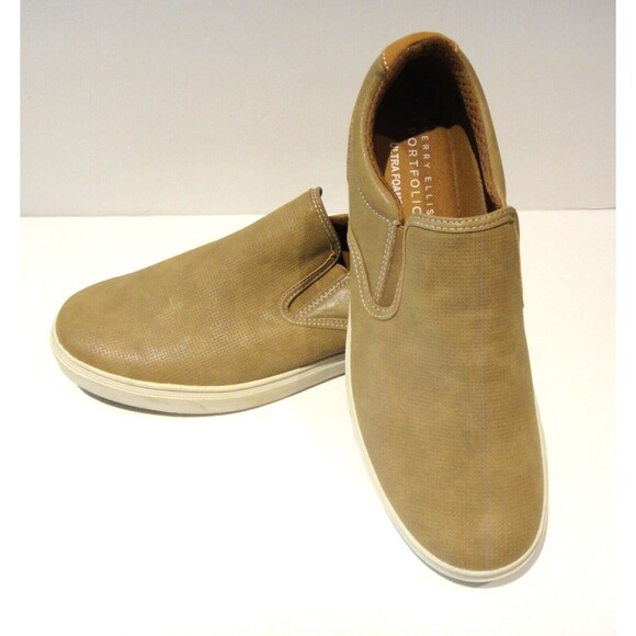 PERRY ELLIS PORTFOLIO ULTRA FOAM SLIP ON BEIGE MEN'S SHOES SIZE 10.5 - Picture 1 of 6